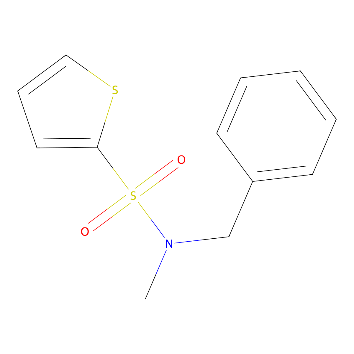 N-benzyl-N-methylthiophene-2-sulfonamide molecular structure, CAS 358666-58-7
