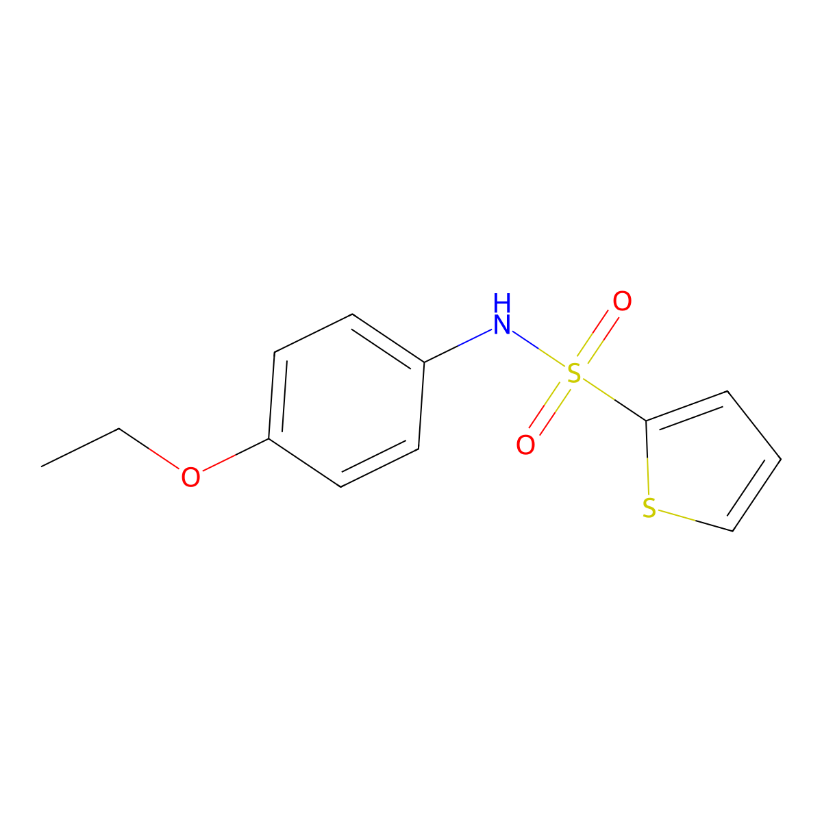 N-(4-ethoxyphenyl)thiophene-2-sulfonamide molecular structure, CAS 358666-72-5