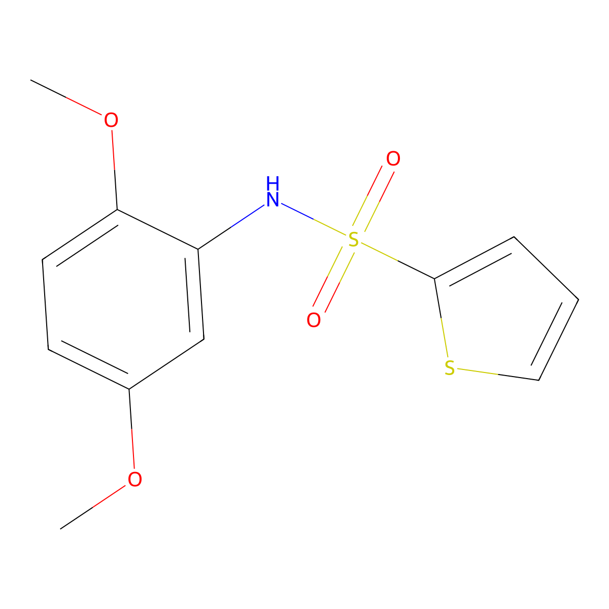 N-(2,5-dimethoxyphenyl)thiophene-2-sulfonamide molecular structure, CAS 358666-80-5