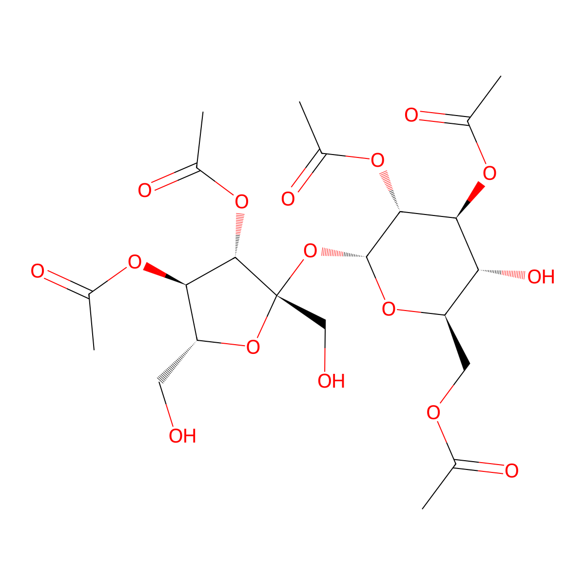 Sucrose 2,3,3',4',6-pentaacetate molecular structure, CAS 35867-25-5