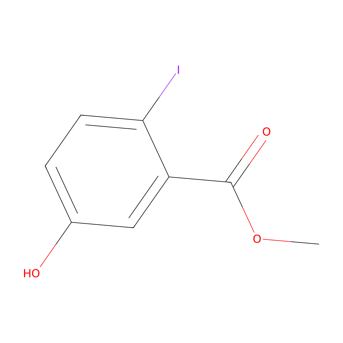 Methyl 5-hydroxy-2-iodobenzoate molecular structure, CAS 358672-64-7