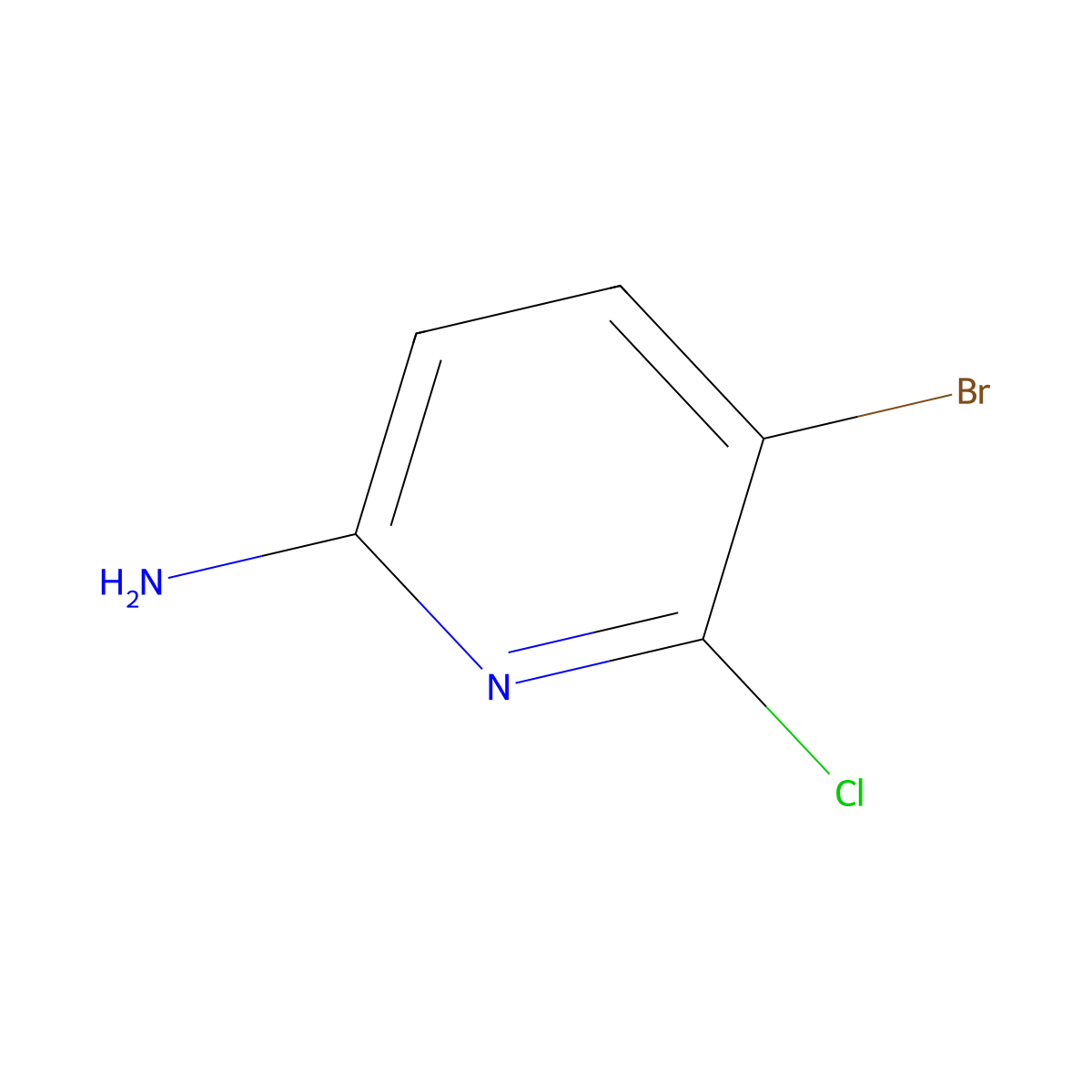 5-Bromo-6-chloropyridin-2-amine molecular structure, CAS 358672-65-8