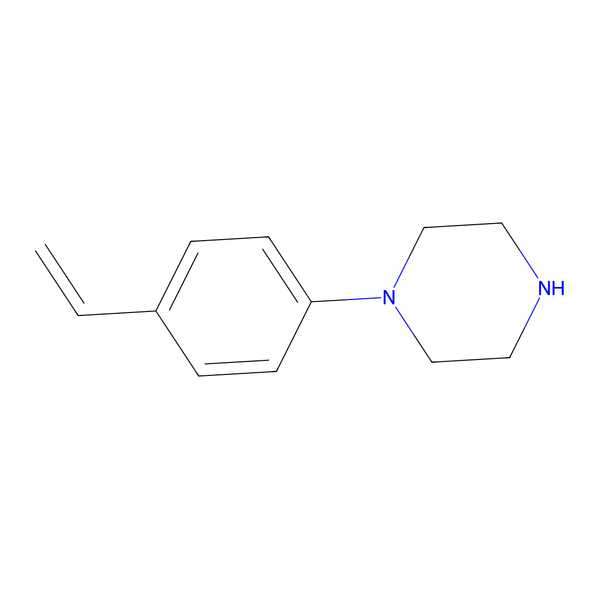 1-(4-Ethenylphenyl)piperazine molecular structure, CAS 358674-73-4