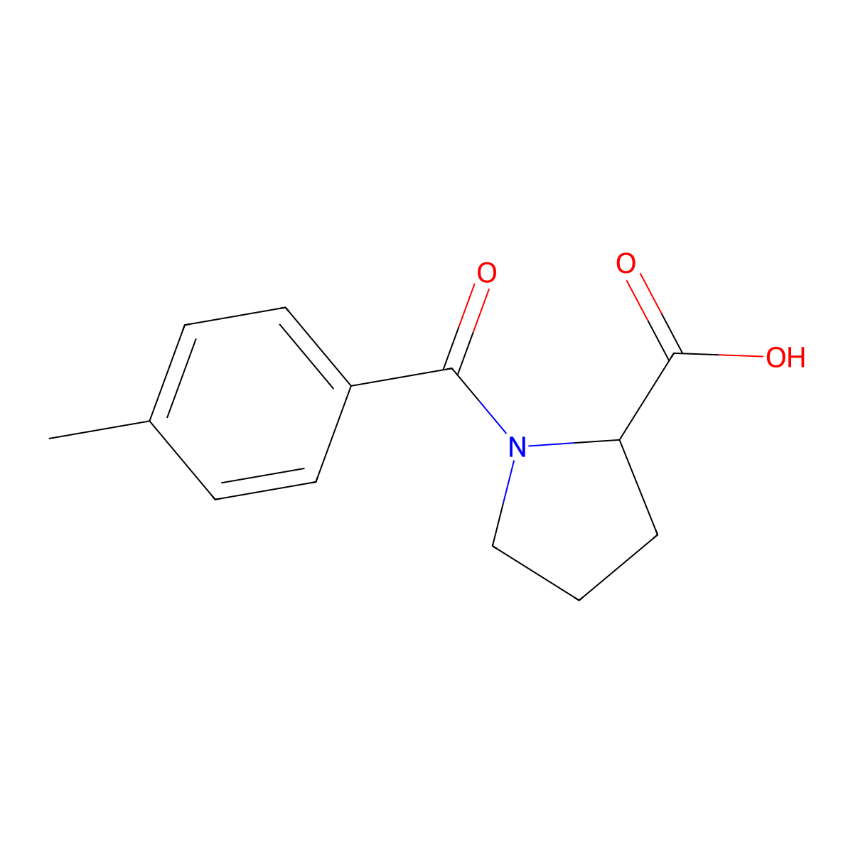 1-(4-Methylbenzoyl)proline molecular structure, CAS 358674-84-7