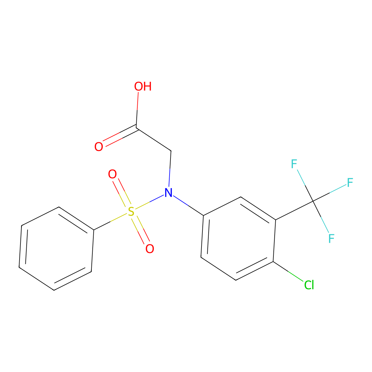N-[4-chloro-3-(trifluoromethyl)phenyl]-N-(phenylsulfonyl)glycine molecular structure, CAS 358675-61-3