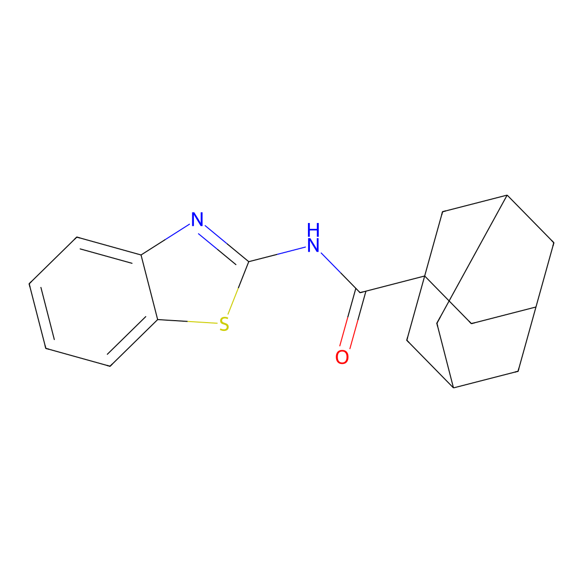 N-(1,3-benzothiazol-2-yl)adamantane-1-carboxamide molecular structure, CAS 35871-25-1