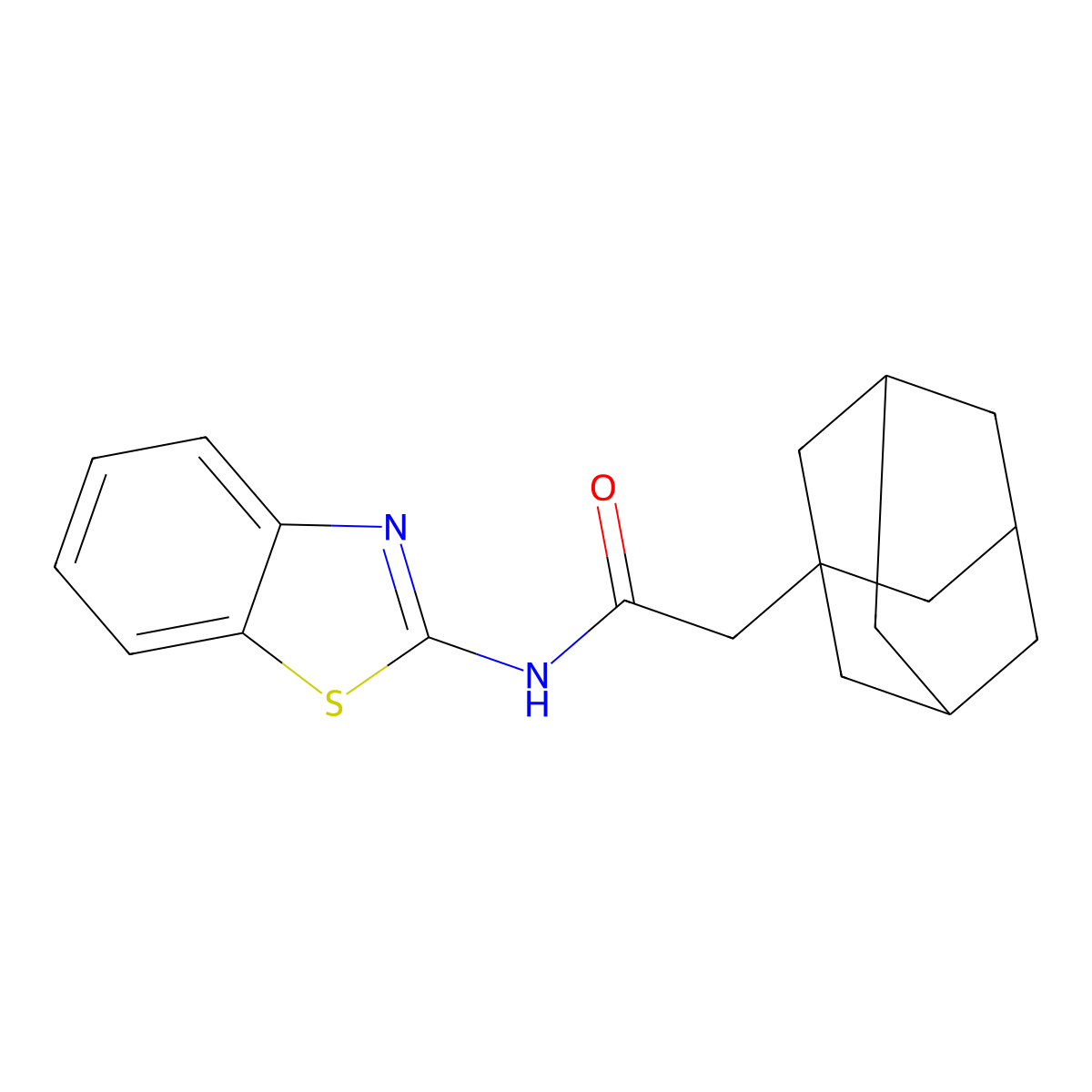 2-(1-adamantyl)-N-(1,3-benzothiazol-2-yl)acetamide molecular structure, CAS 35871-29-5