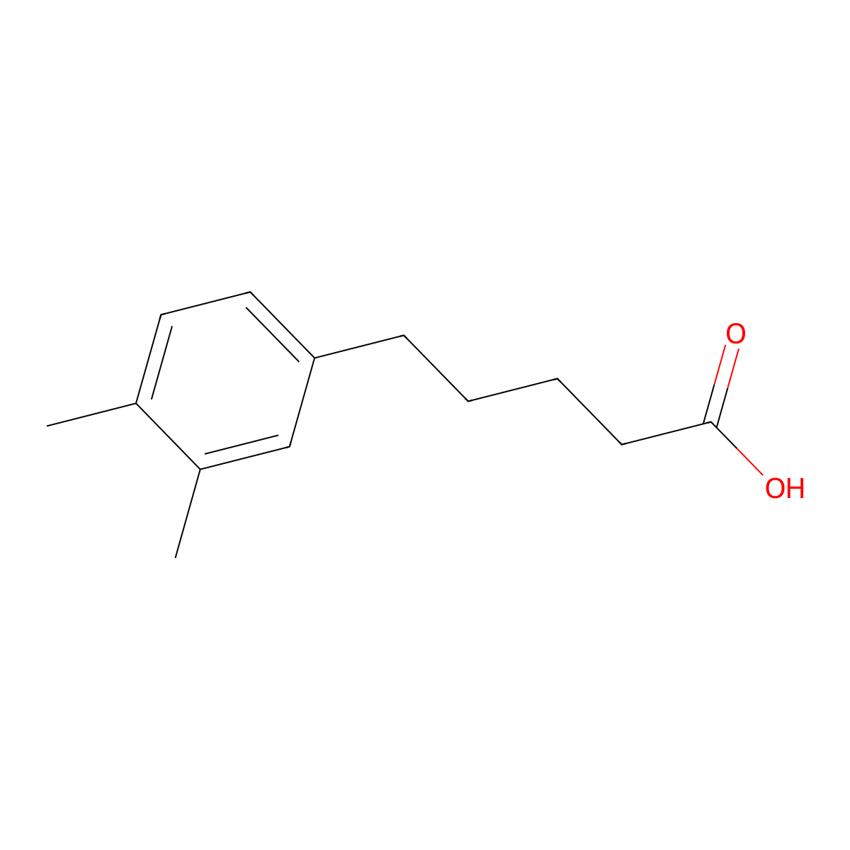 5-(3,4-Dimethylphenyl)pentanoic acid molecular structure, CAS 35872-49-2