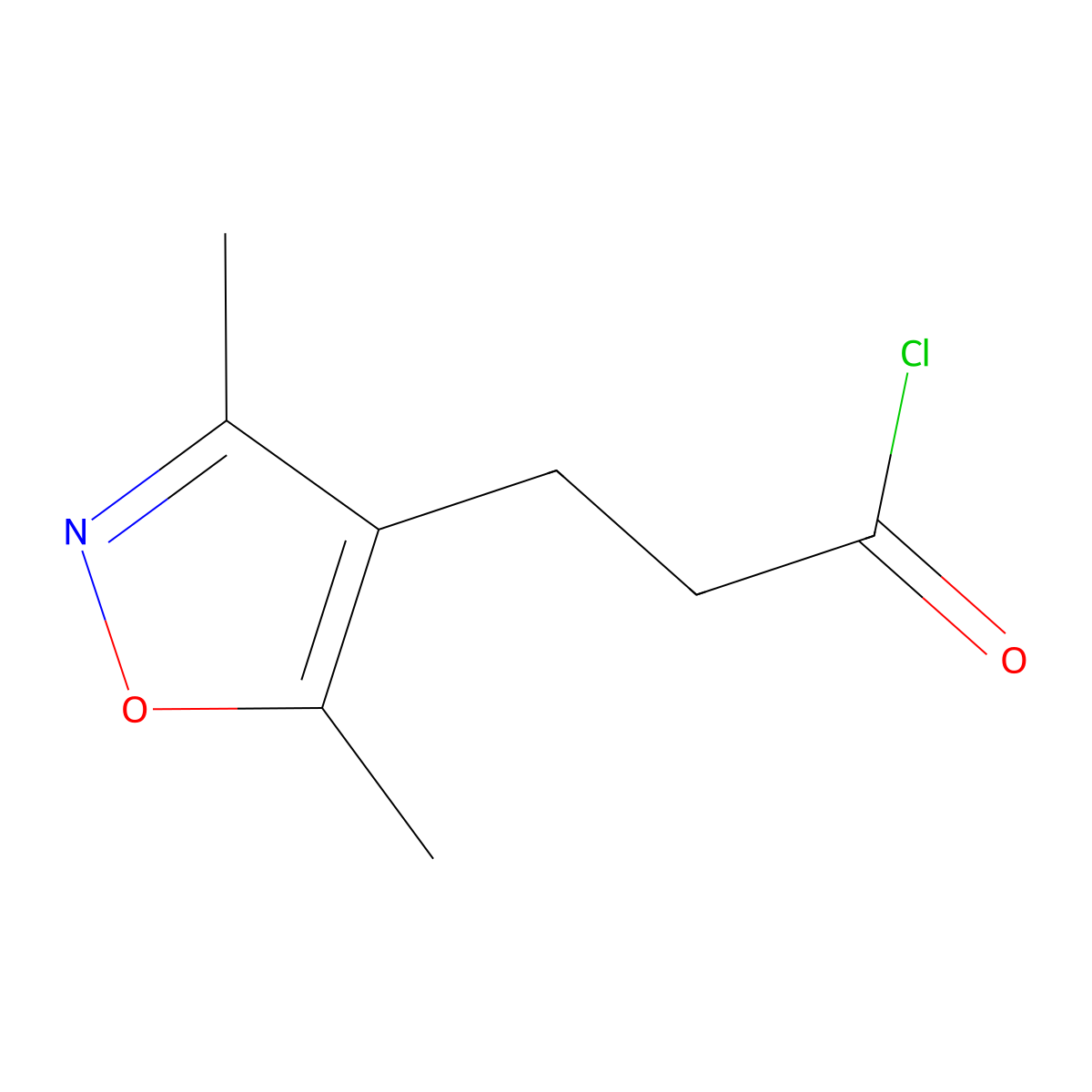 3-(3,5-Dimethylisoxazol-4-yl)propanoyl chloride molecular structure, CAS 358721-54-7