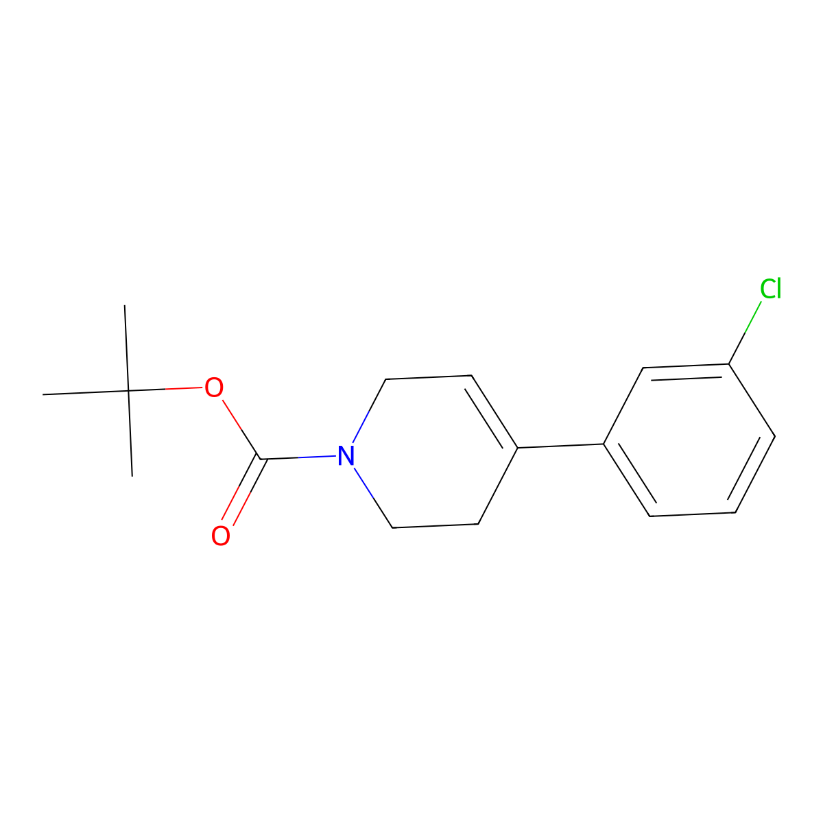 tert-butyl 4-(3-chlorophenyl)-3,6-dihydropyridine-1(2H)-carboxylate molecular structure, CAS 358722-20-0