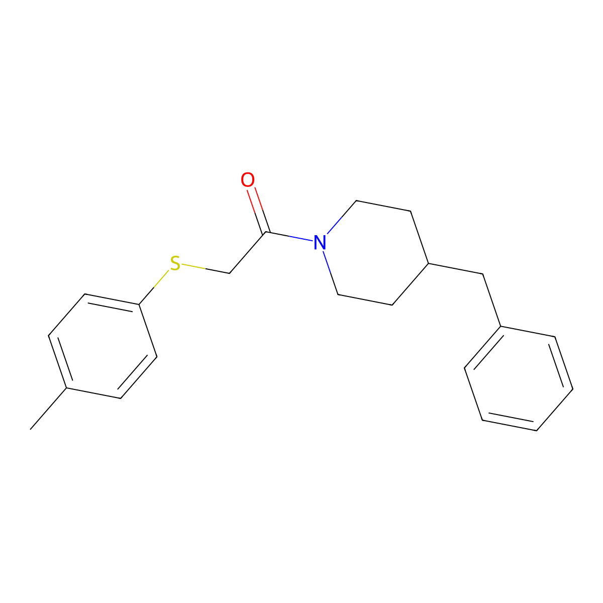 1-(4-Benzylpiperidin-1-yl)-2-(p-tolylthio)ethanone molecular structure, CAS 358725-76-5