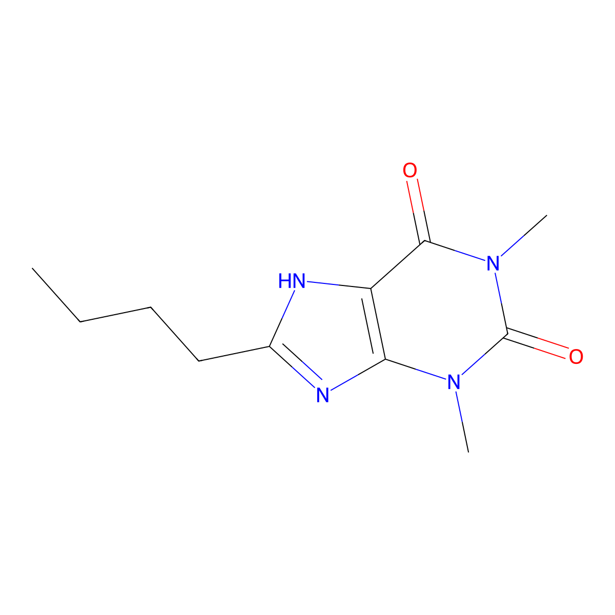 8-Butyltheophylline molecular structure, CAS 35873-40-6