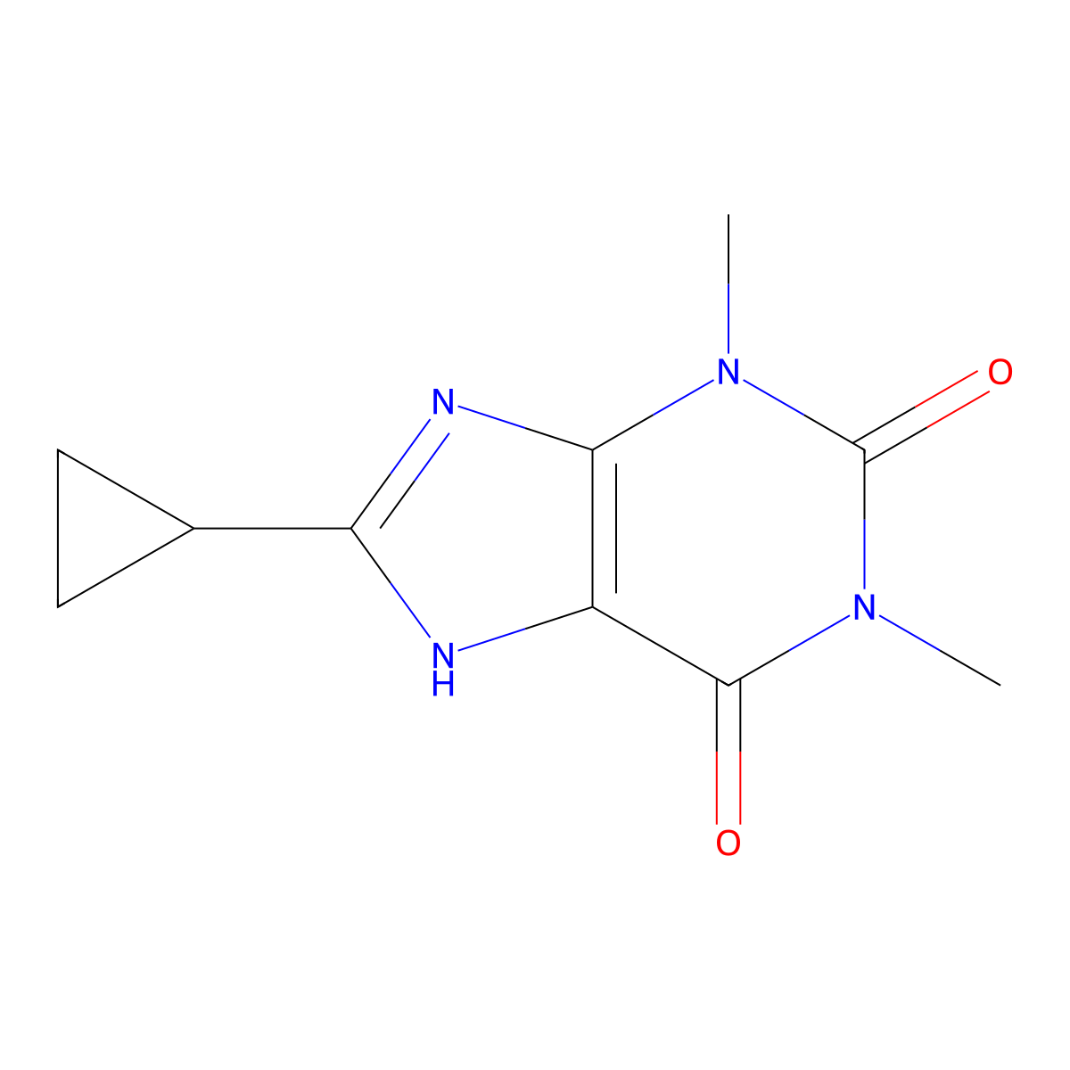 8-Cyclopropyltheophylline molecular structure, CAS 35873-47-3