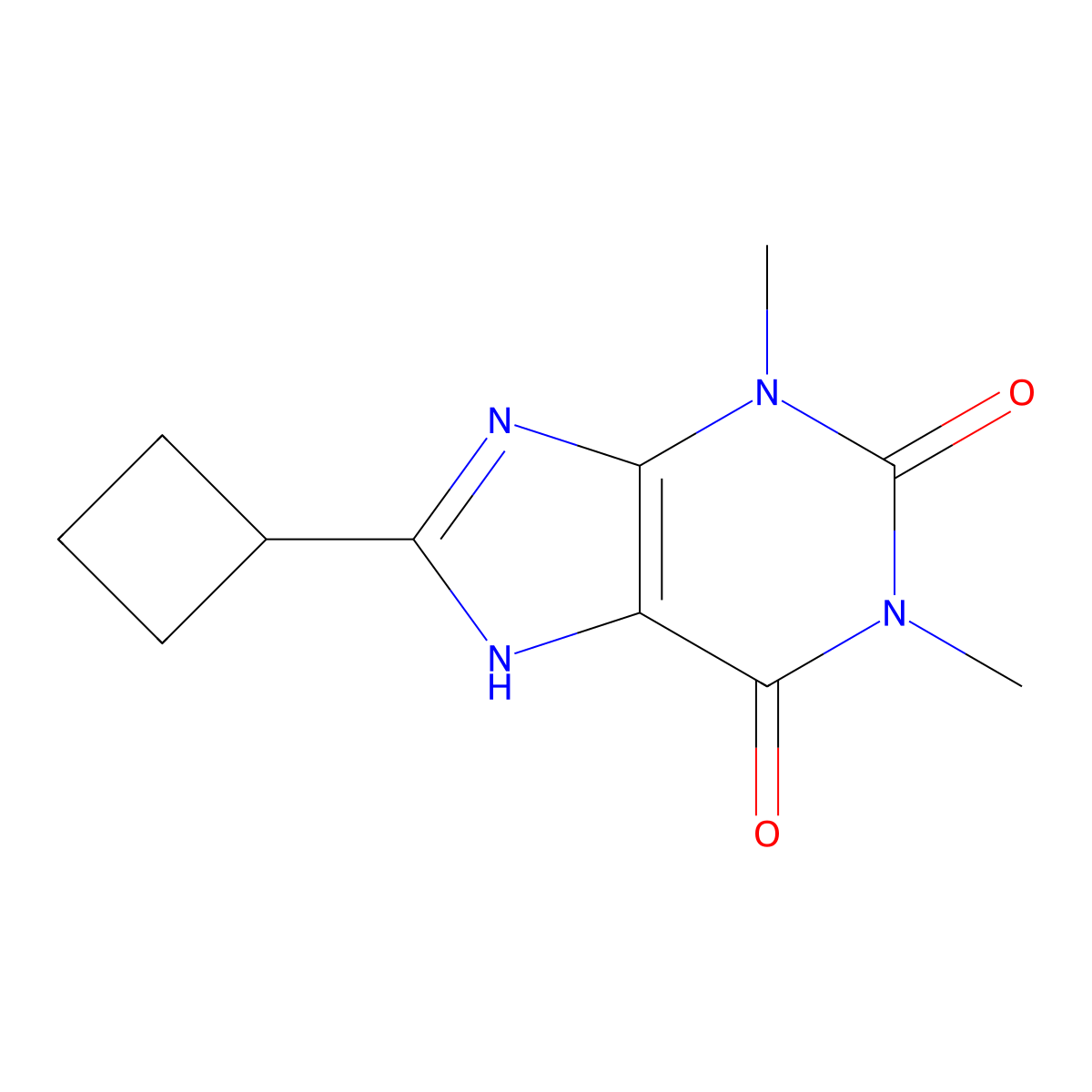 8-Cyclobutyltheophylline molecular structure, CAS 35873-48-4