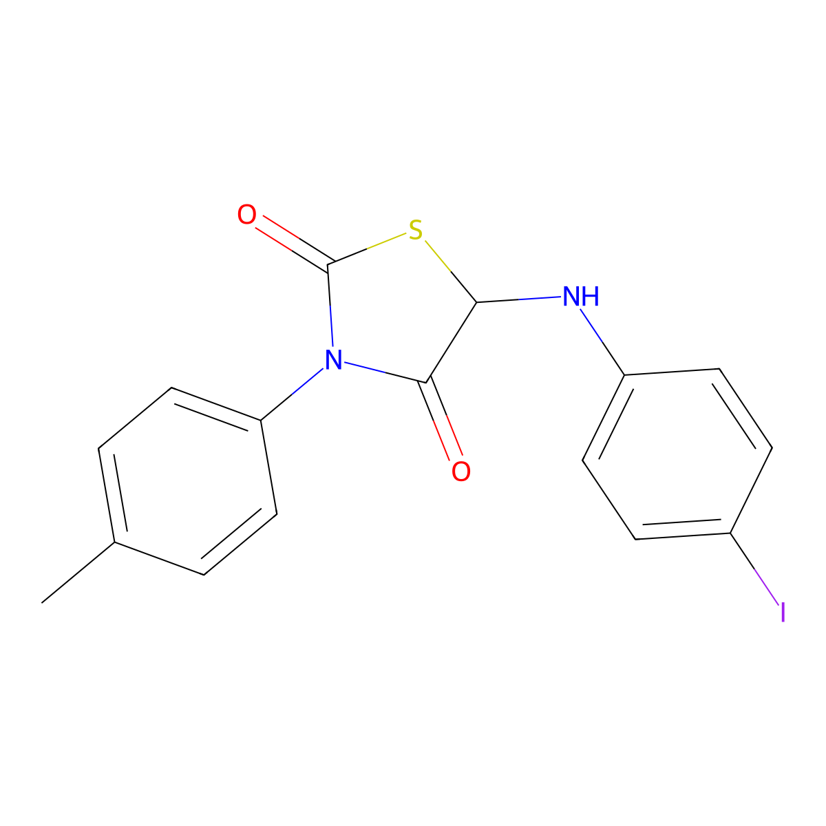 5-(4-Iodoanilino)-3-(4-methylphenyl)-1,3-thiazolidine-2,4-dione molecular structure, CAS 358731-08-5