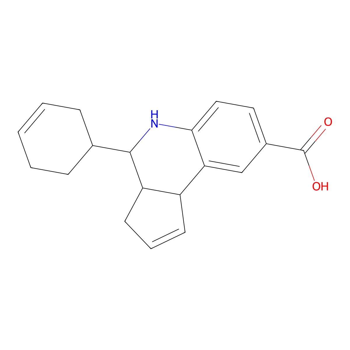4-(3-cyclohexen-1-yl)-3a,4,5,9b-tetrahydro-3H-cyclopenta[c]quinoline-8-carboxylic acid molecular structure, CAS 358731-61-0