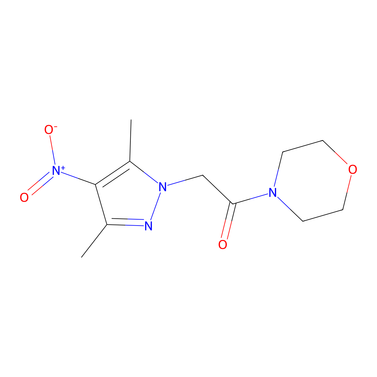 4-({4-nitro-3,5-dimethyl-1H-pyrazol-1-yl}acetyl)morpholine molecular structure, CAS 358731-78-9