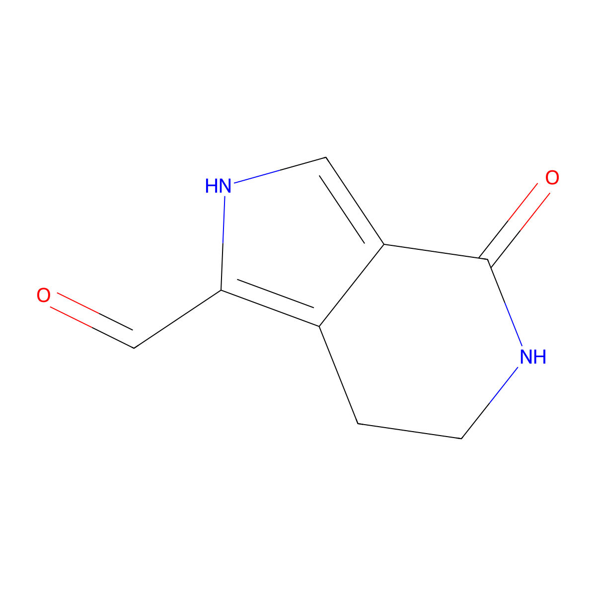 4-oxo-4,5,6,7-tetrahydro-2H-pyrrolo[3,4-c]pyridine-1-carbaldehyde molecular structure, CAS 358732-55-5