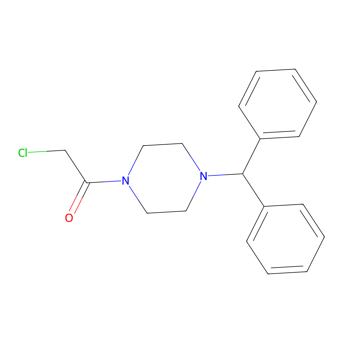 1-Benzhydryl-4-(chloroacetyl)piperazine molecular structure, CAS 358733-61-6