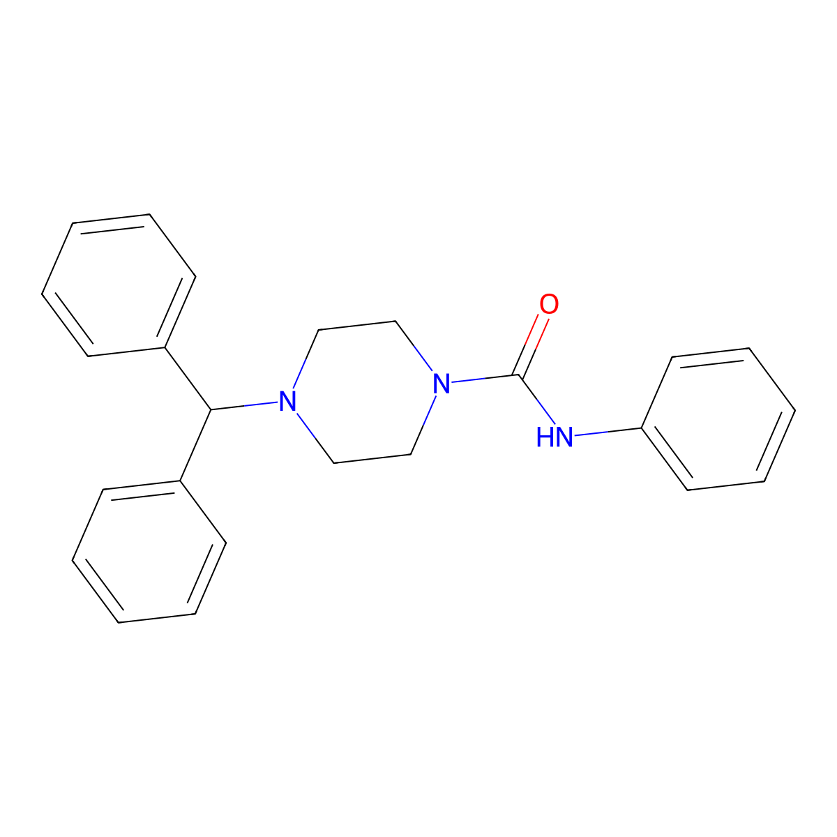 4-Benzhydryl-N-phenyl-1-piperazinecarboxamide molecular structure, CAS 358747-62-3