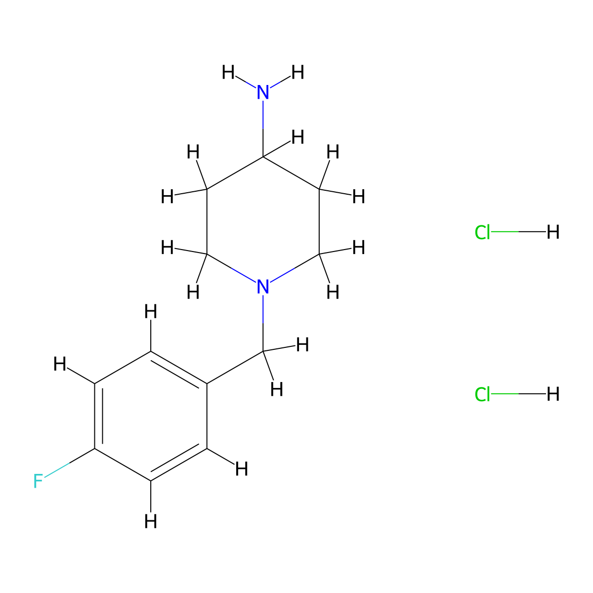 1-(4-Fluorobenzyl)piperidin-4-amine dihydrochloride molecular structure, CAS 358748-22-8