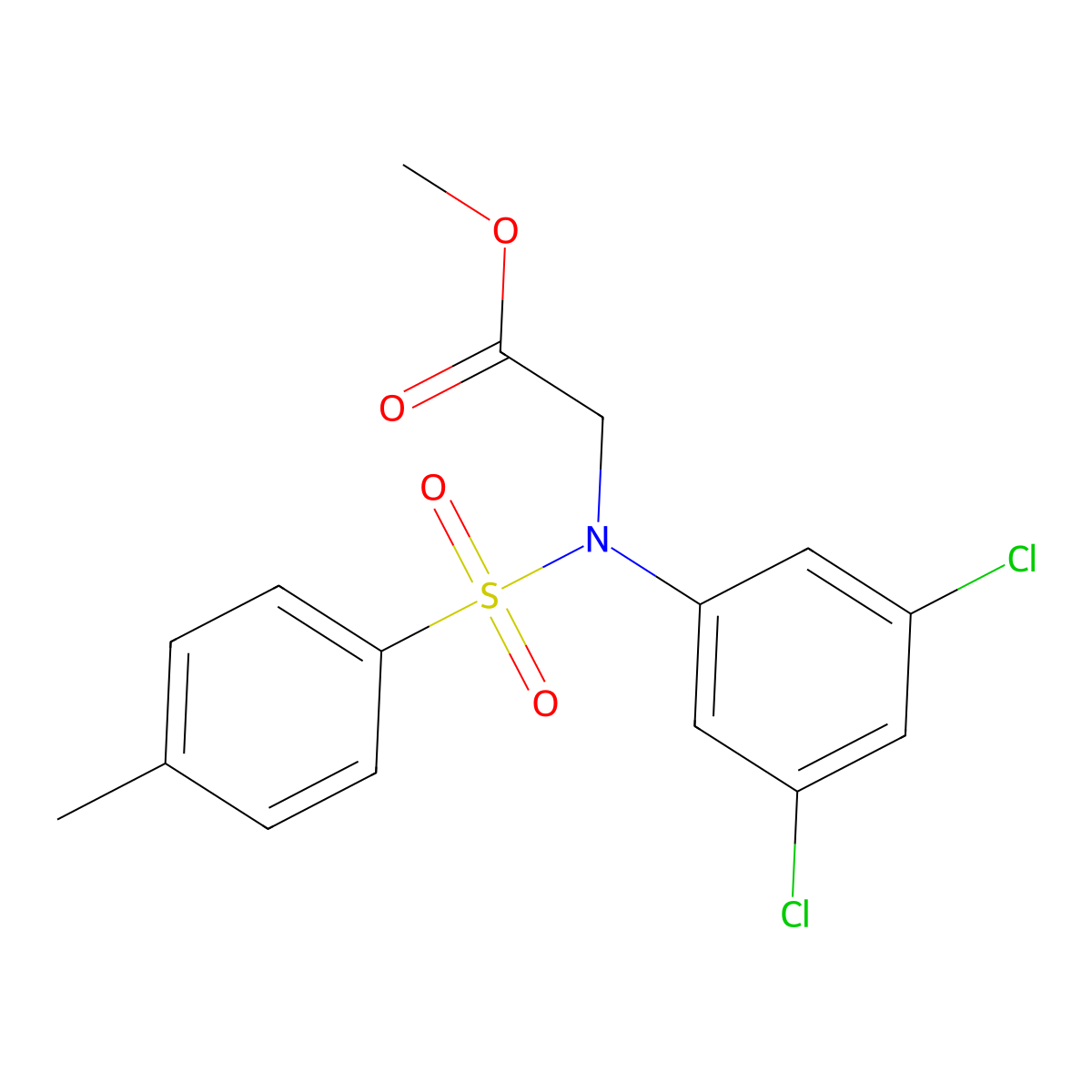 methyl N-(3,5-dichlorophenyl)-N-[(4-methylphenyl)sulfonyl]glycinate molecular structure, CAS 358755-86-9