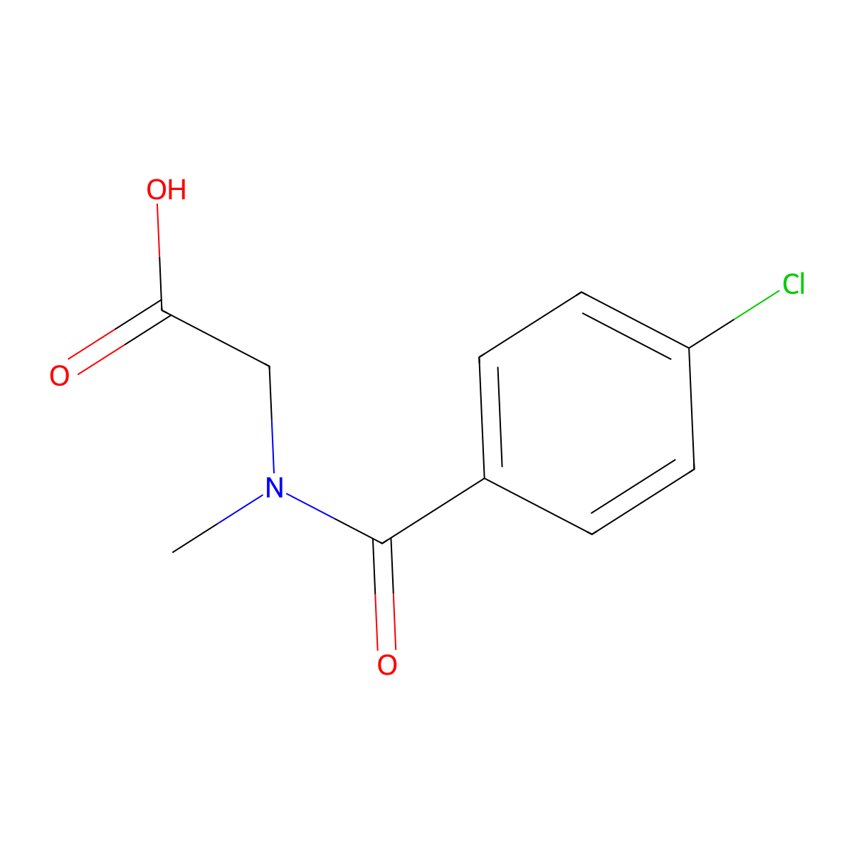 4-Chlorobenzoyl methyl glycine molecular structure, CAS 35876-36-9