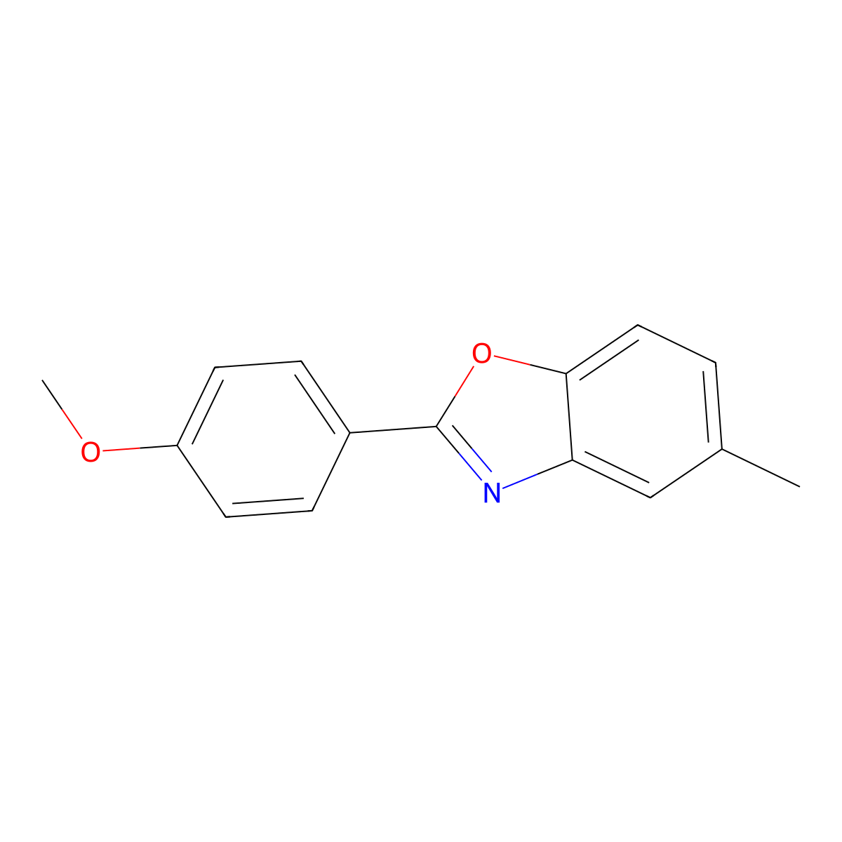 2-(4-Methoxyphenyl)-5-methylbenzo[d]oxazole molecular structure, CAS 35876-70-1