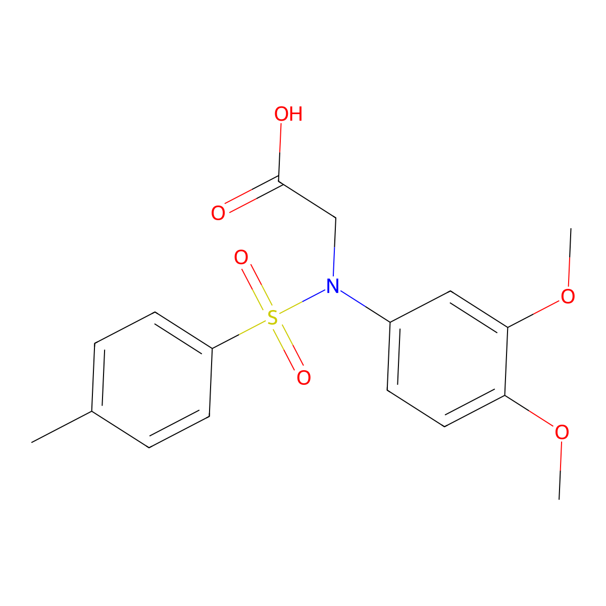 N-(3,4-Dimethoxyphenyl)-N-[(4-methylphenyl)sulfonyl]glycine molecular structure, CAS 358765-87-4