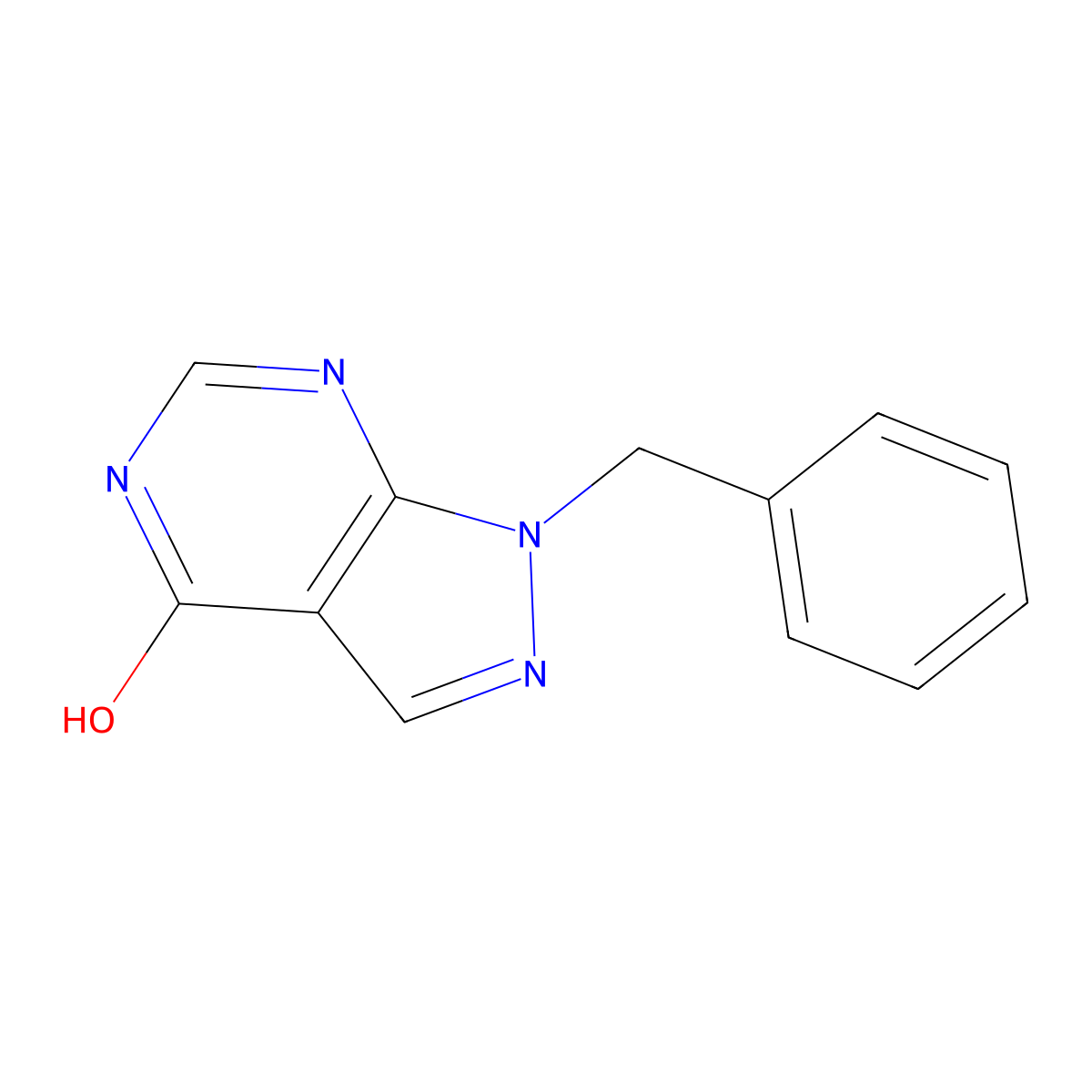 1-Benzyl-1H-pyrazolo[3,4-d]pyrimidin-4-ol molecular structure, CAS 35877-37-3