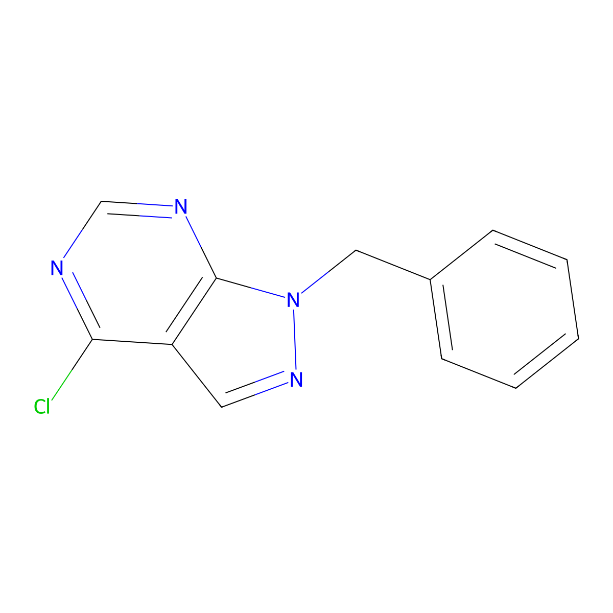 1-benzyl-4-chloro-1H-pyrazolo[3,4-d]pyrimidine molecular structure, CAS 35877-38-4