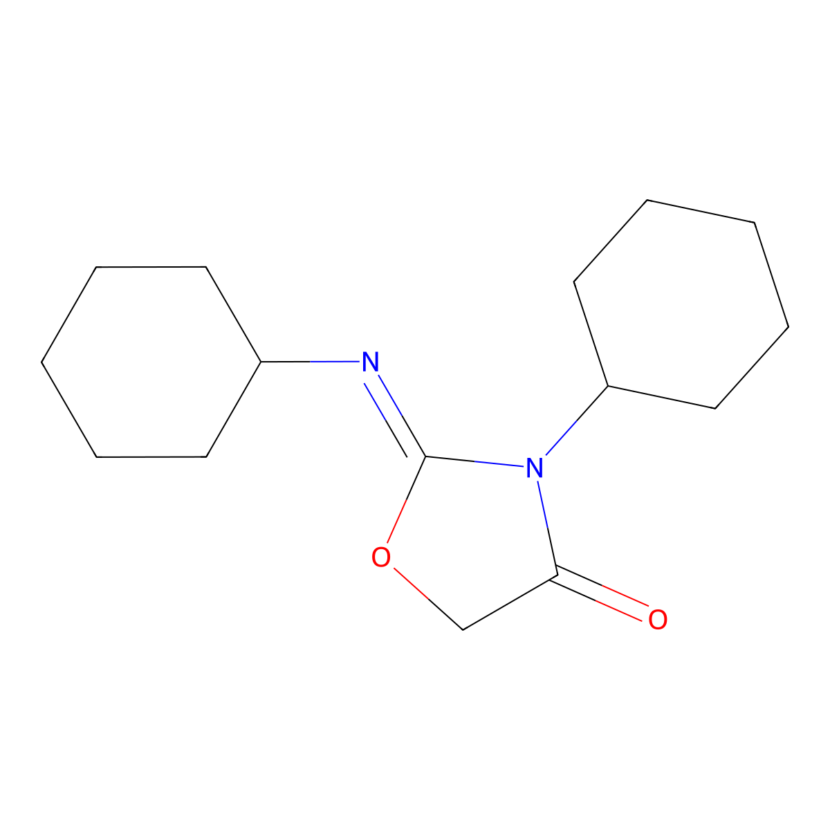 3-Cyclohexyl-2-(cyclohexylimino)-4-oxazolidinone molecular structure, CAS 35877-42-0