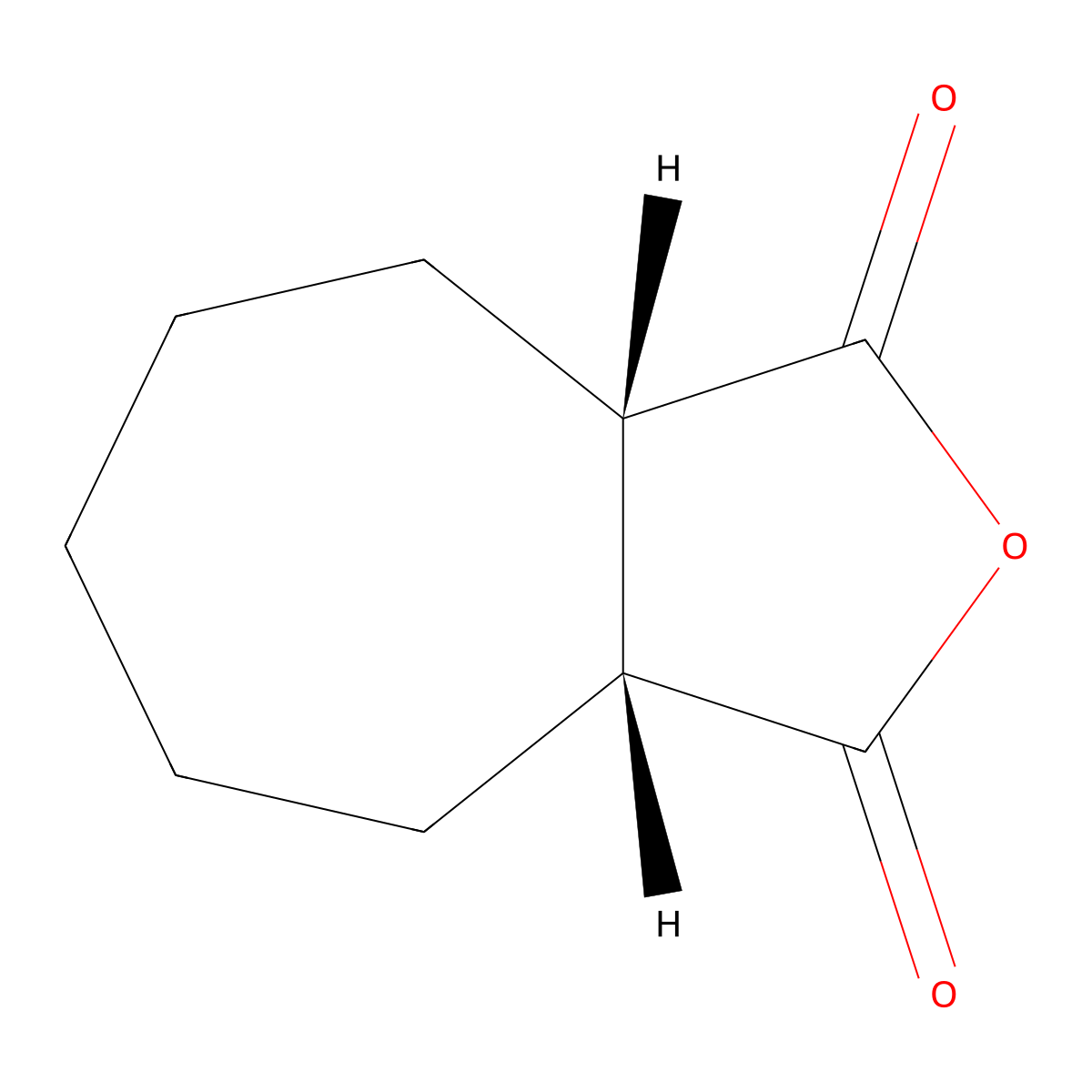 rac-(3aR,8aS)-hexahydro-1H-cyclohepta(c)furan-1,3(3aH)-dione molecular structure, CAS 35878-29-6