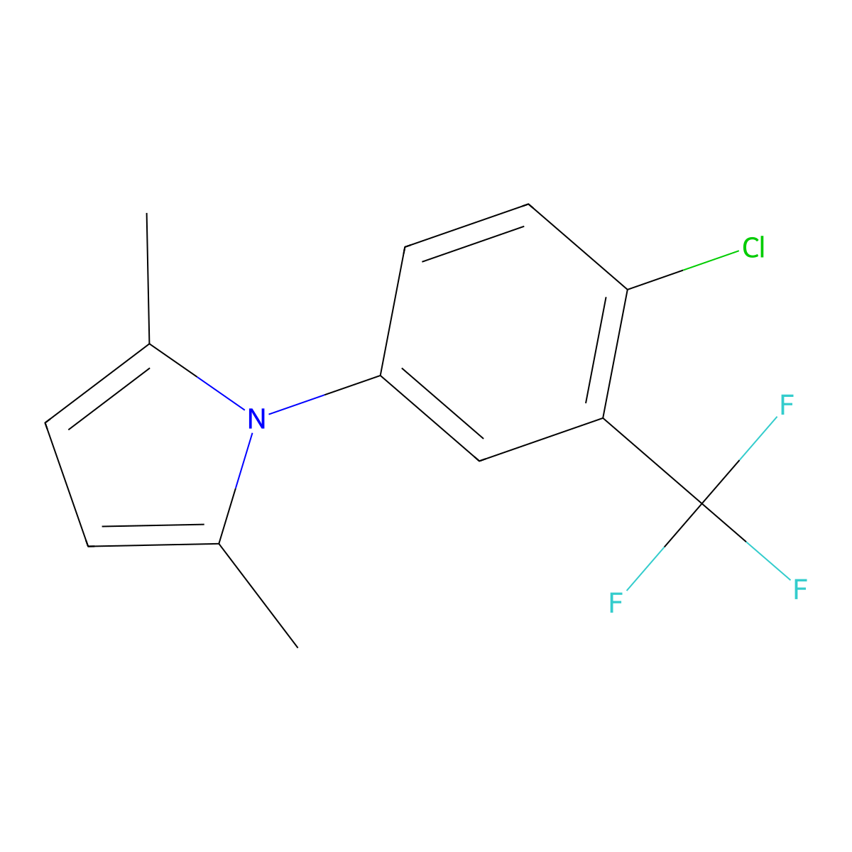 1-(4-Chloro-3-(trifluoromethyl)phenyl)-2,5-dimethyl-1H-pyrrole molecular structure, CAS 358782-91-9