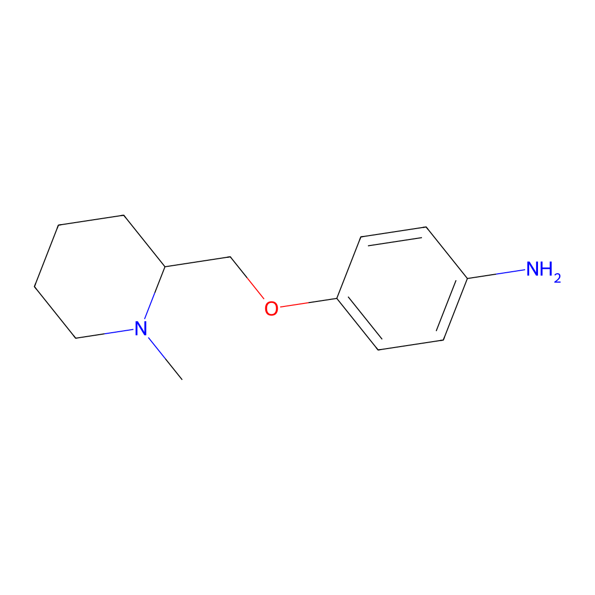 4-(1-Methyl-piperidin-2-ylmethoxy)-phenylamine molecular structure, CAS 358789-73-8