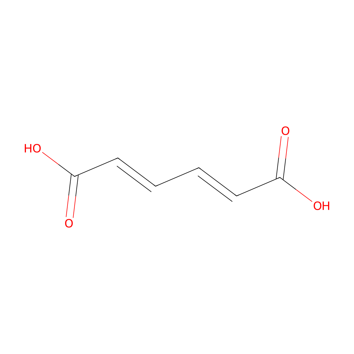 Muconic Acid molecular structure, CAS 3588-17-8