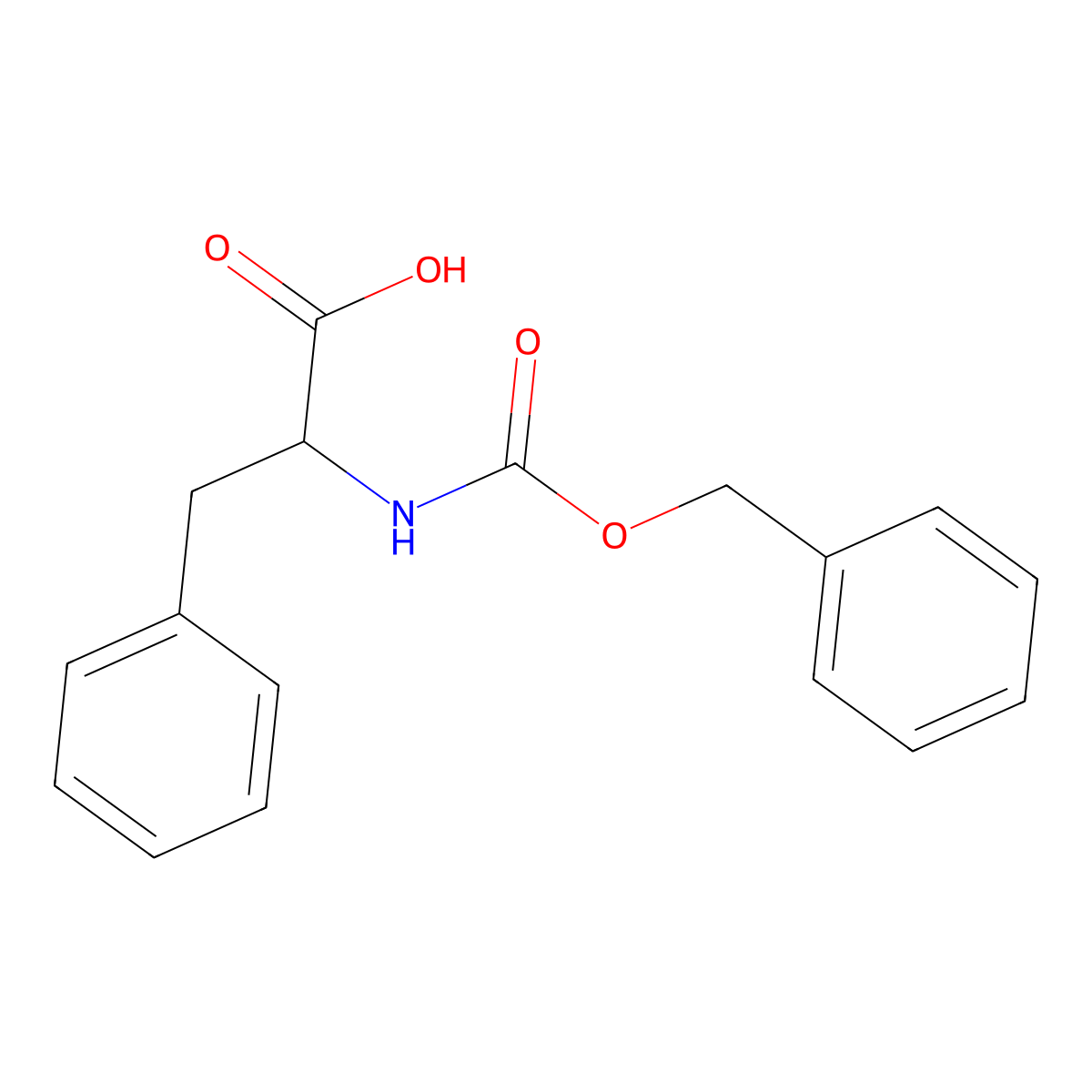 N-benzyloxycarbonyl-DL-3-phenylalanine molecular structure, CAS 3588-57-6