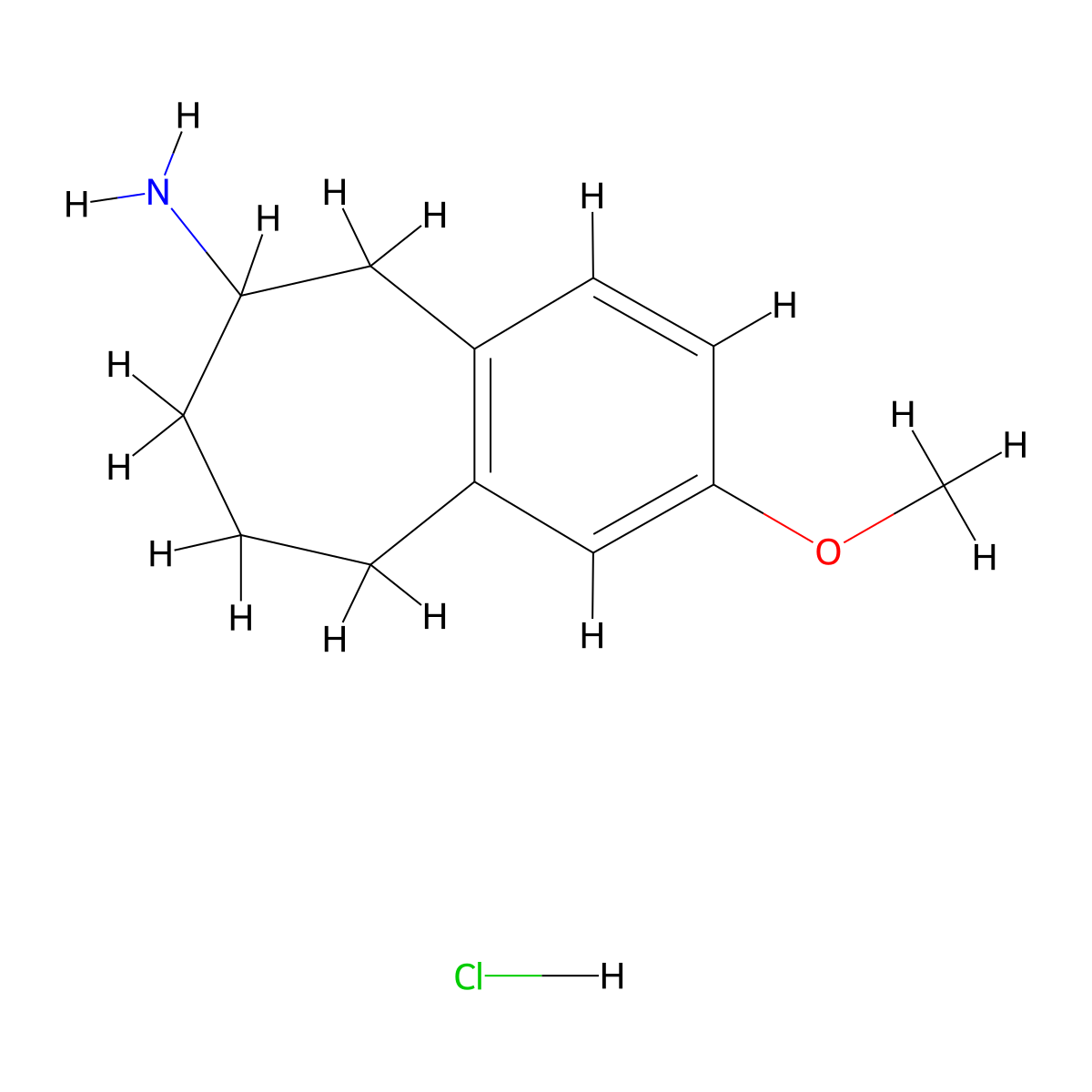 2-methoxy-6,7,8,9-tetrahydro-5H-benzo(7)annulen-6-amine hydrochloride molecular structure, CAS 35881-16-4