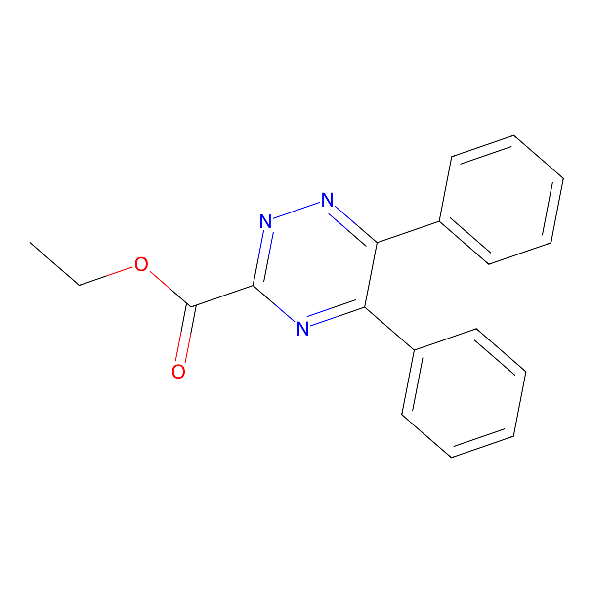 Ethyl 5,6-diphenyl-1,2,4-triazine-3-carboxylate molecular structure, CAS 35883-52-4