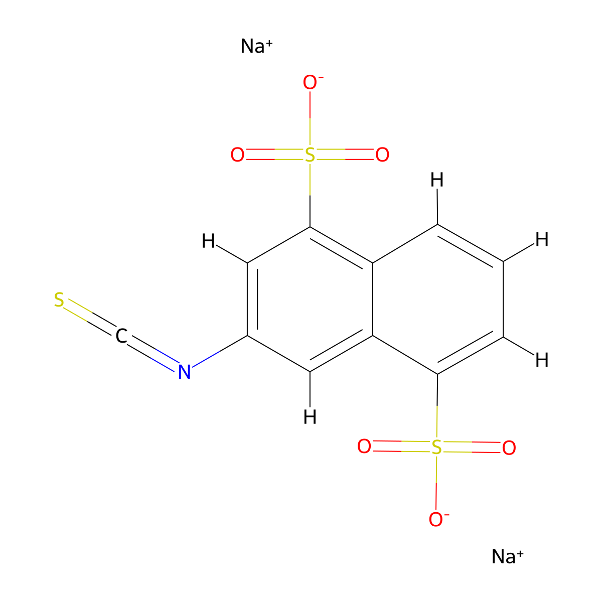 1,5-Naphthalenedisulfonic acid, 3-isothiocyanato-, sodium salt (1:2) molecular structure, CAS 35888-63-2