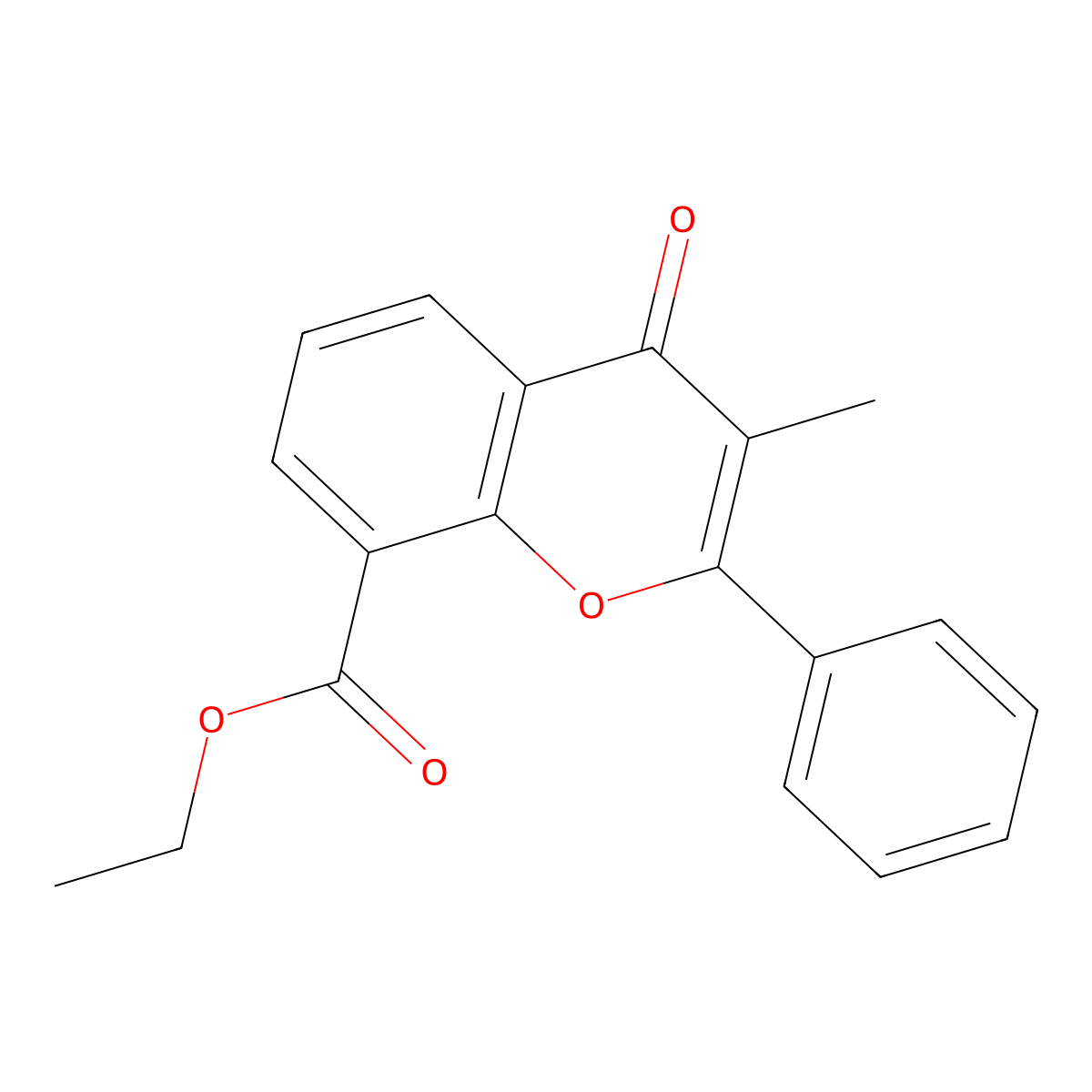 Ethyl 3-methylflavone-8-carboxylate molecular structure, CAS 35888-94-9