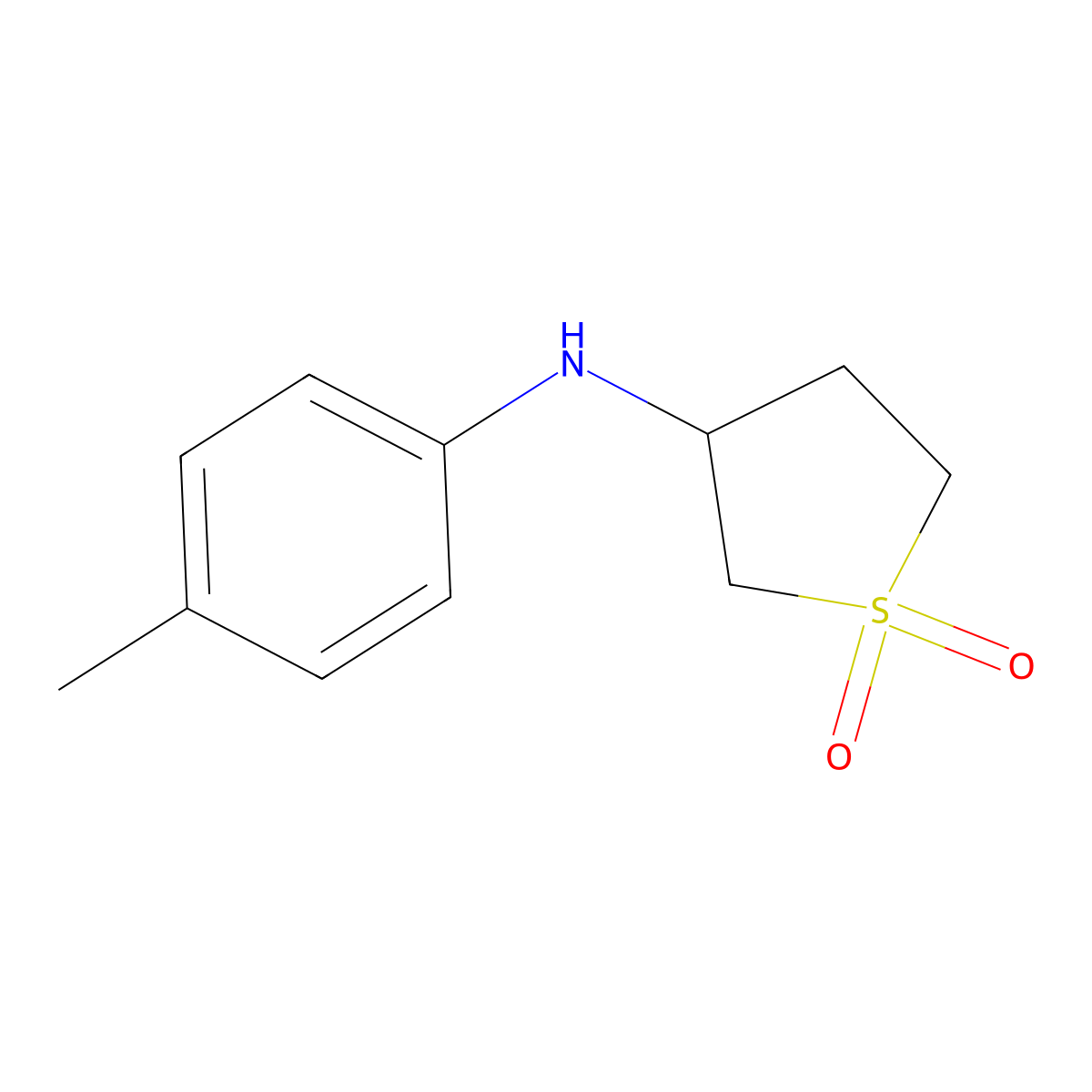 3-Thiophenamine, tetrahydro-N-(4-methylphenyl)-, 1,1-dioxide molecular structure, CAS 35889-70-4