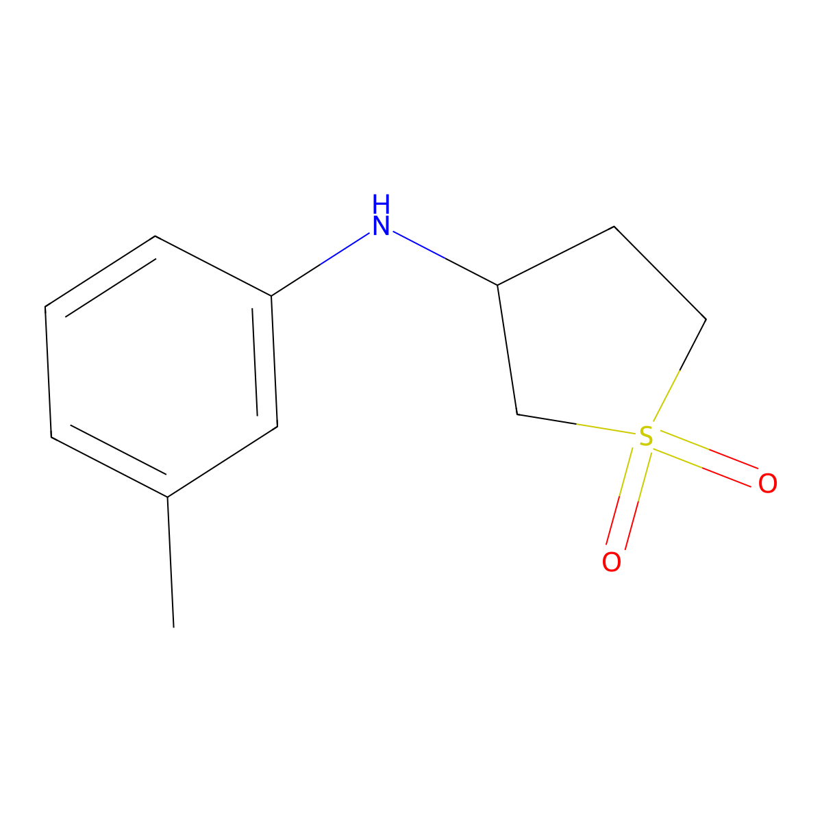3-Thiophenamine, tetrahydro-N-(3-methylphenyl)-, 1,1-dioxide molecular structure, CAS 35889-71-5