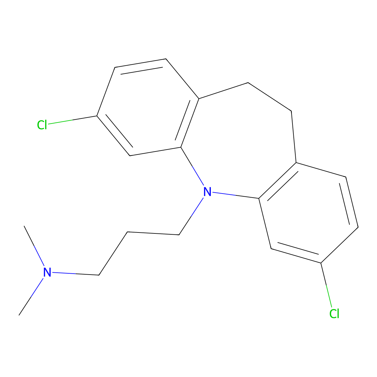Dichlorimipramine molecular structure, CAS 3589-22-8