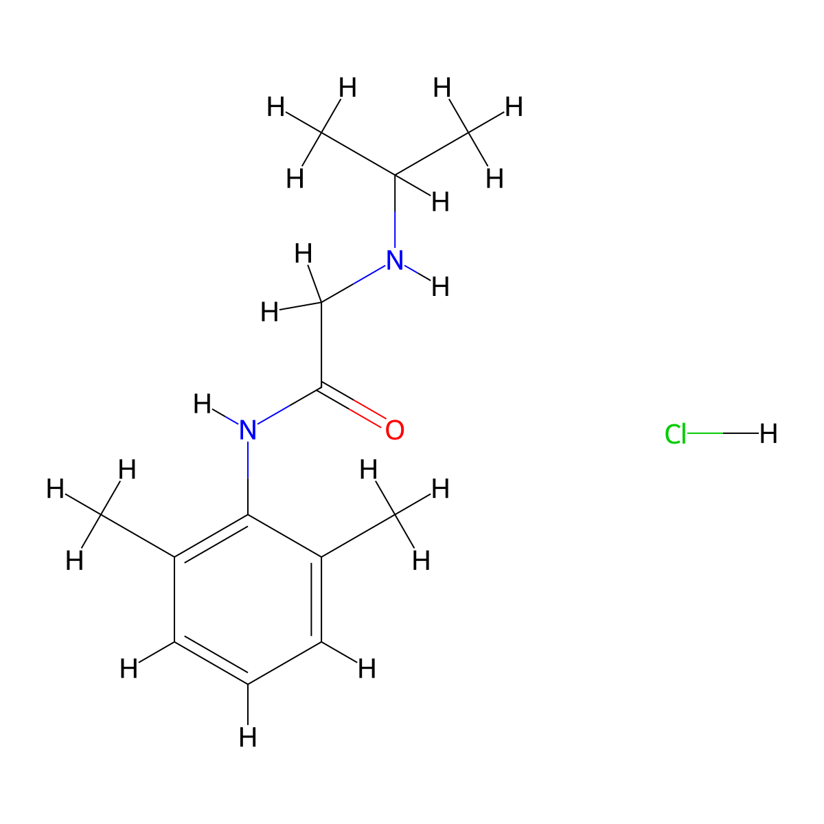 N-(2,6-Dimethylphenyl)-2-(isopropylamino)acetamide hydrochloride molecular structure, CAS 35891-87-3