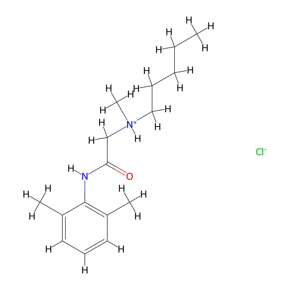 Acetamide, N-(2,6-dimethylphenyl)-2-(methylpentylamino)-, monohydrochloride molecular structure, CAS 35891-89-5