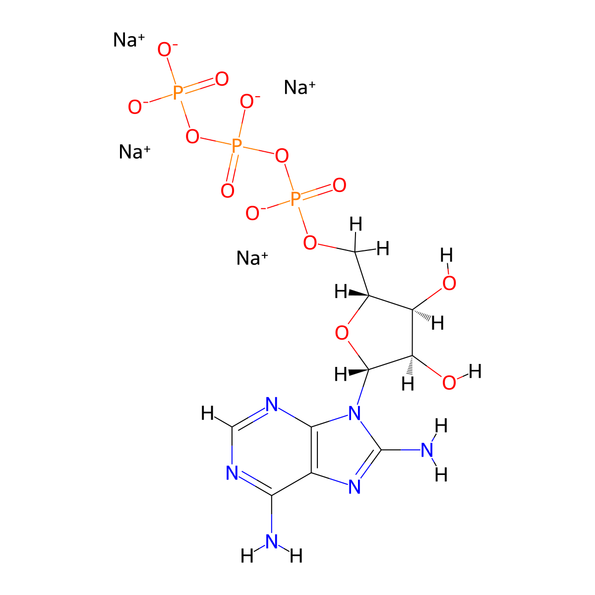 8-Aminoadenosine-5'-O-triphosphate (sodium salt) molecular structure, CAS 35892-97-8