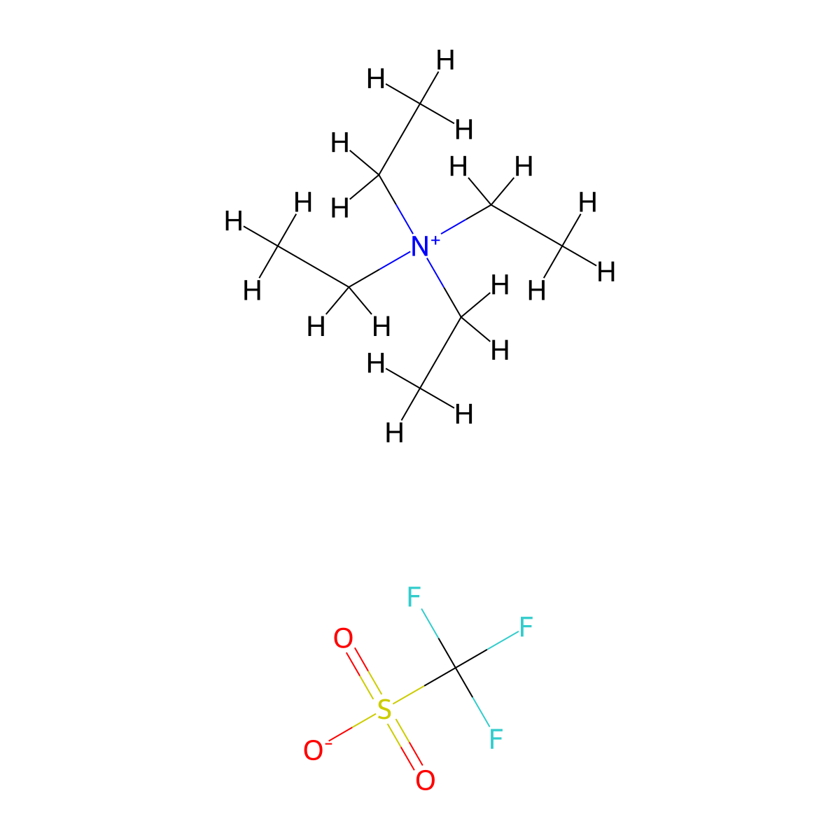Tetraethylammonium trifluoromethanesulphonate molecular structure, CAS 35895-69-3