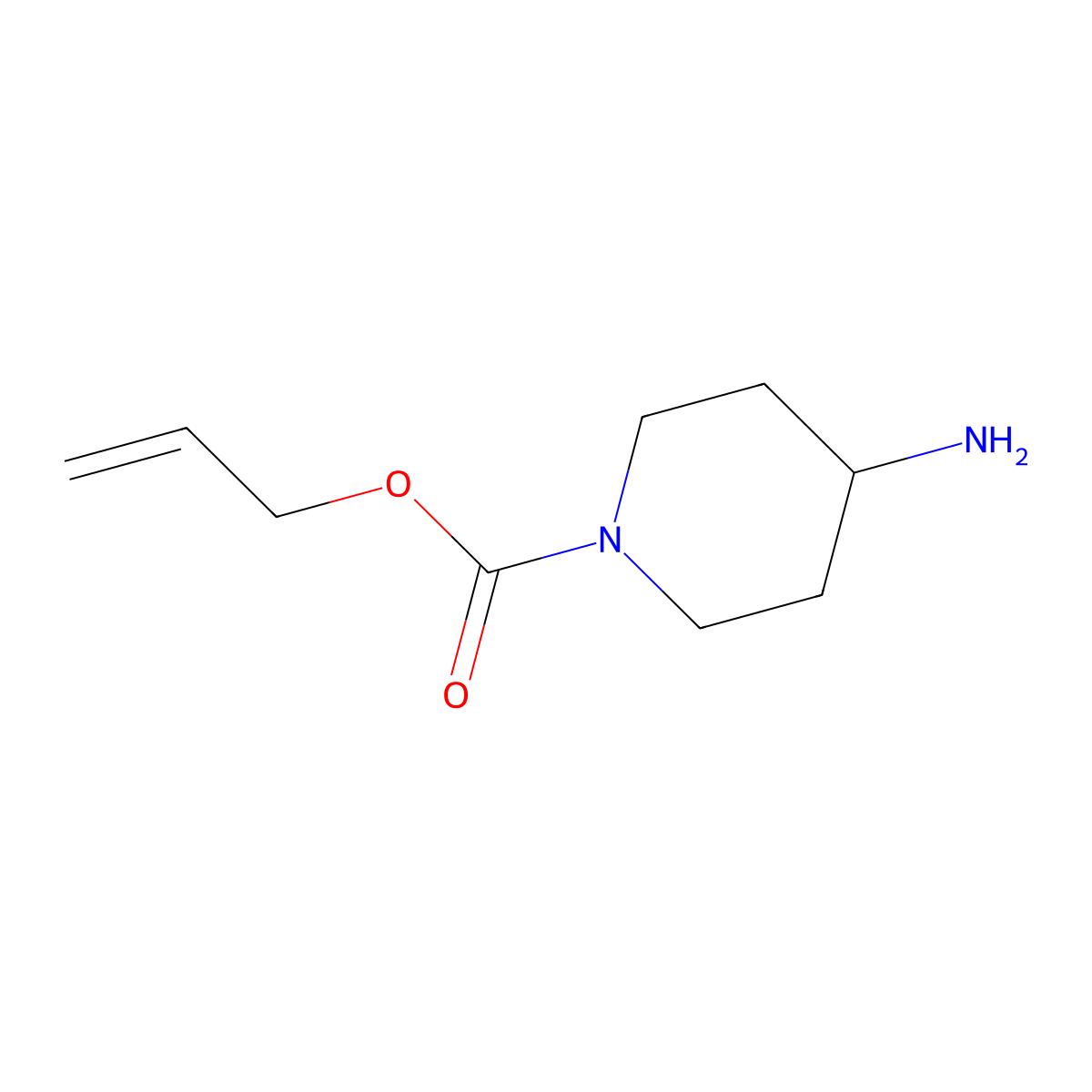 Allyl 4-aminopiperidine-1-carboxylate molecular structure, CAS 358969-71-8