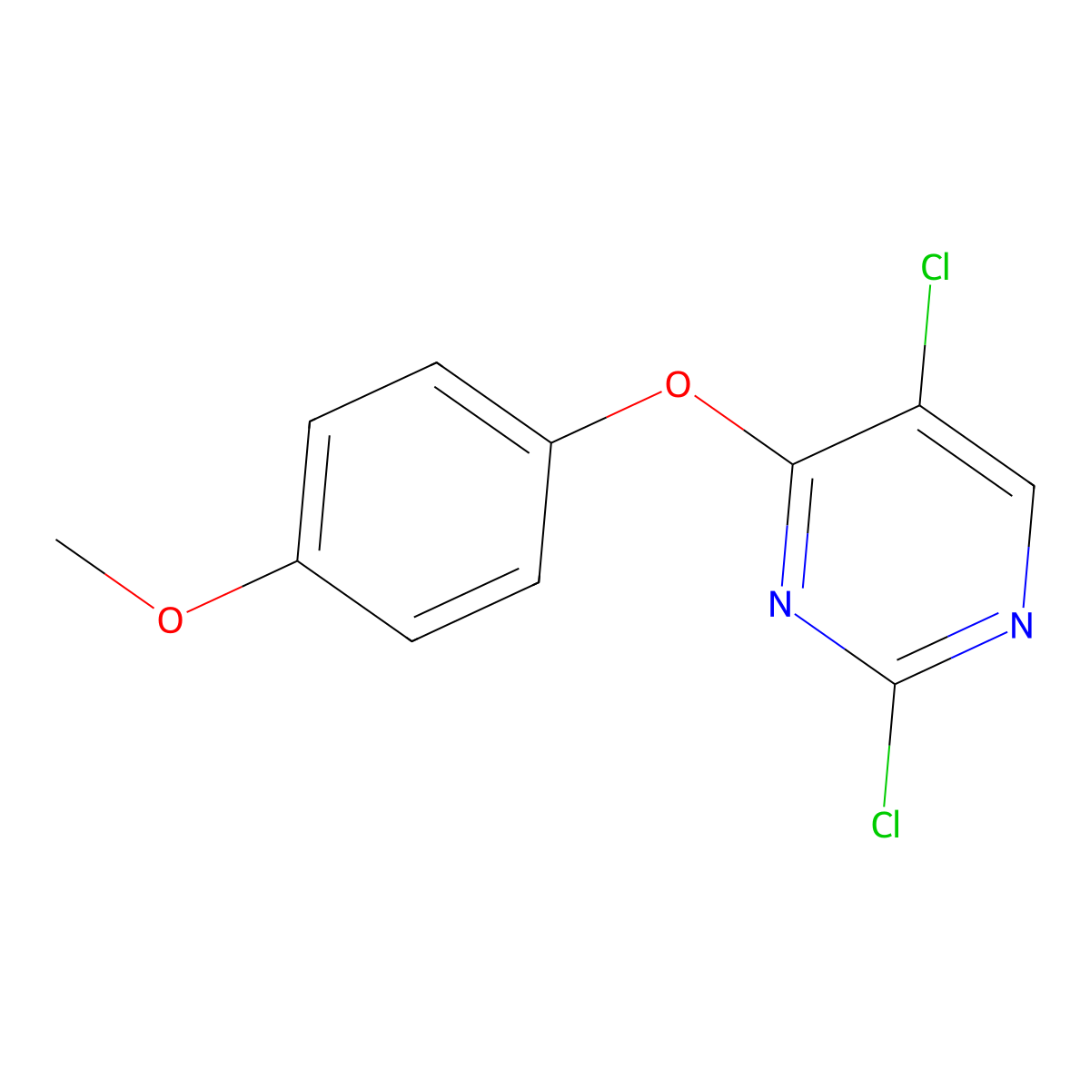 2,5-Dichloro-4-(4-methoxyphenoxy)pyrimidine molecular structure, CAS 358978-09-3